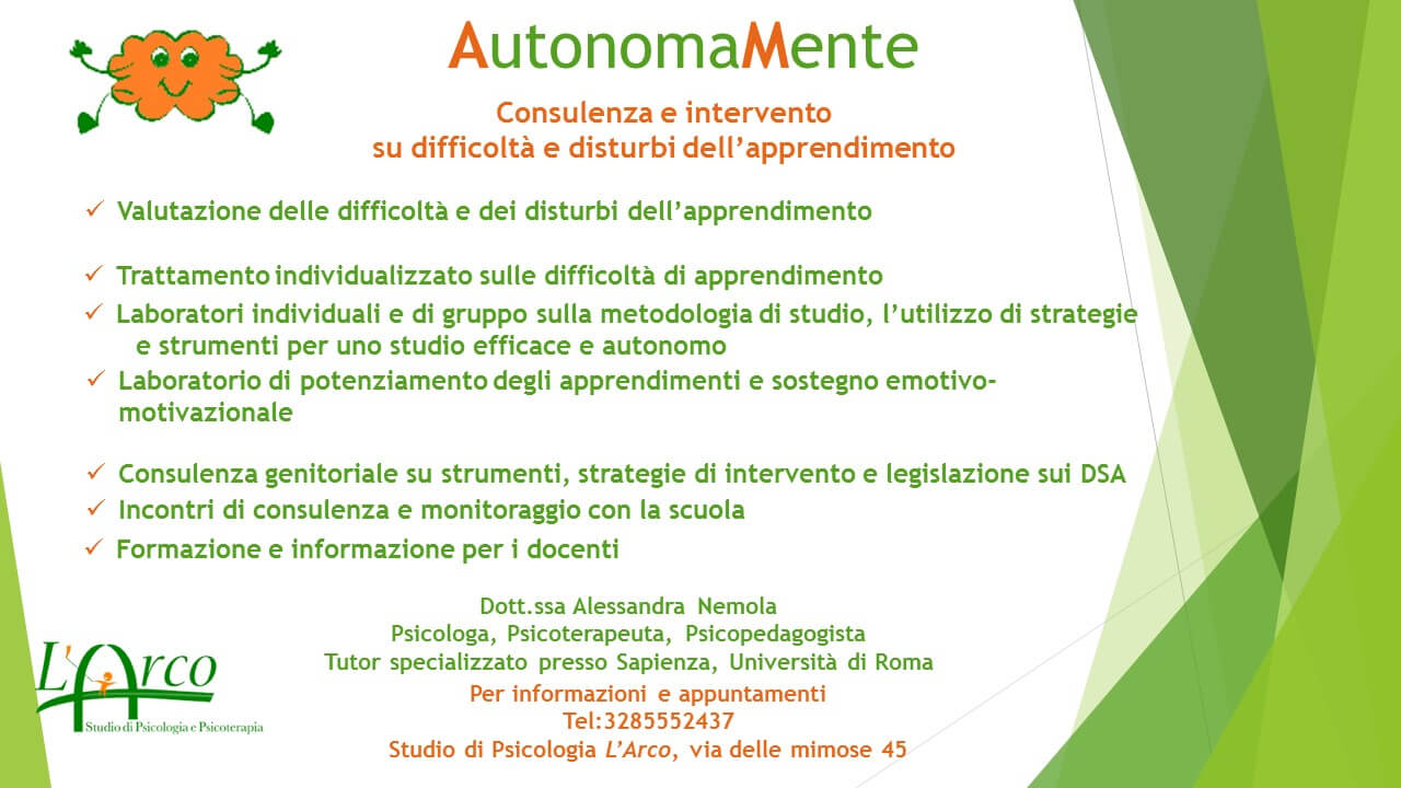 AutonomaMente – Consulenza e intervento  su difficoltà e disturbi dell’apprendimento